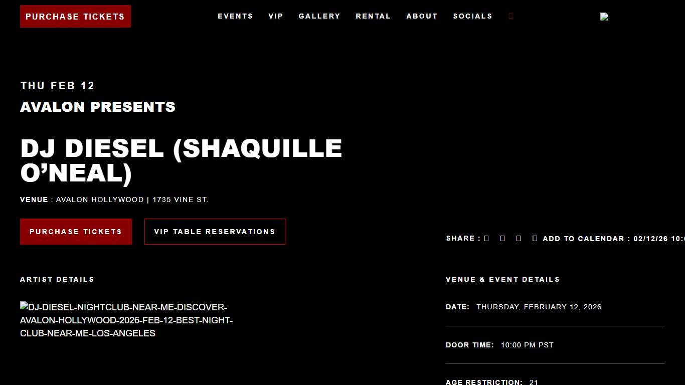 DJ Diesel Nightclub Near Me Discover EDM in LA Avalon Hollywood